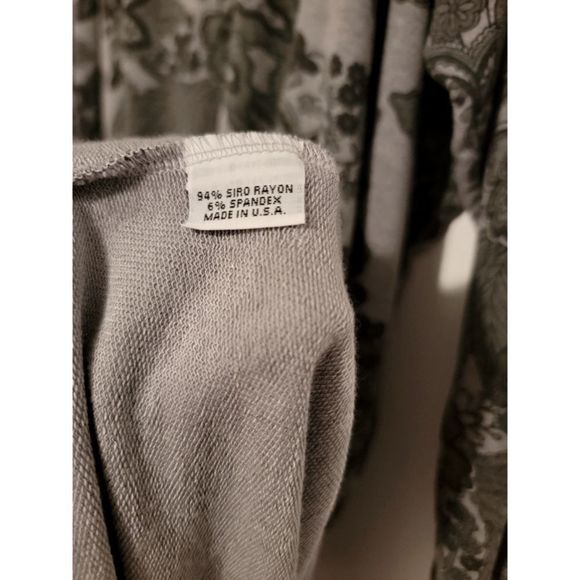 Bryn Walker Alanna French Terry Floral Print Cocoon Tunic Dress Dove Medium NWT - Picture 7 of 8